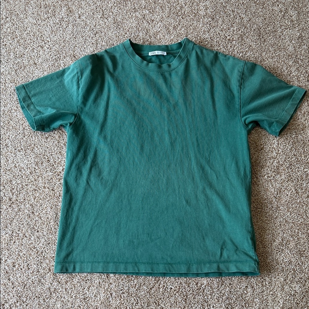Zara Green Short Sleeve Crewneck Tee